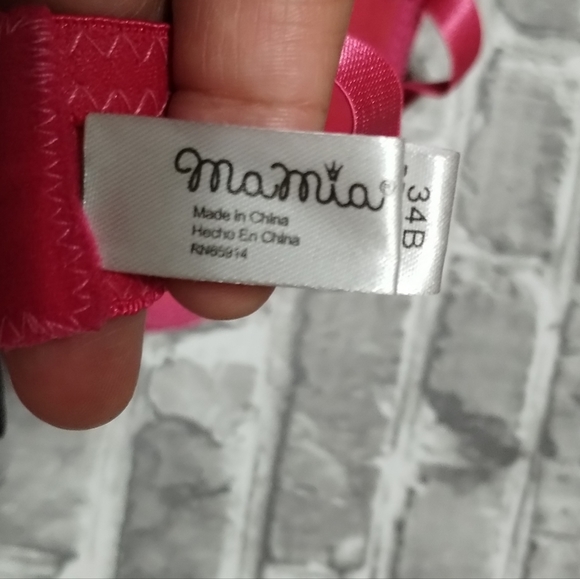 👜$3 - NWT MaMia 34B Pink with black outline‎ around cup Bra. - Picture 4 of 8